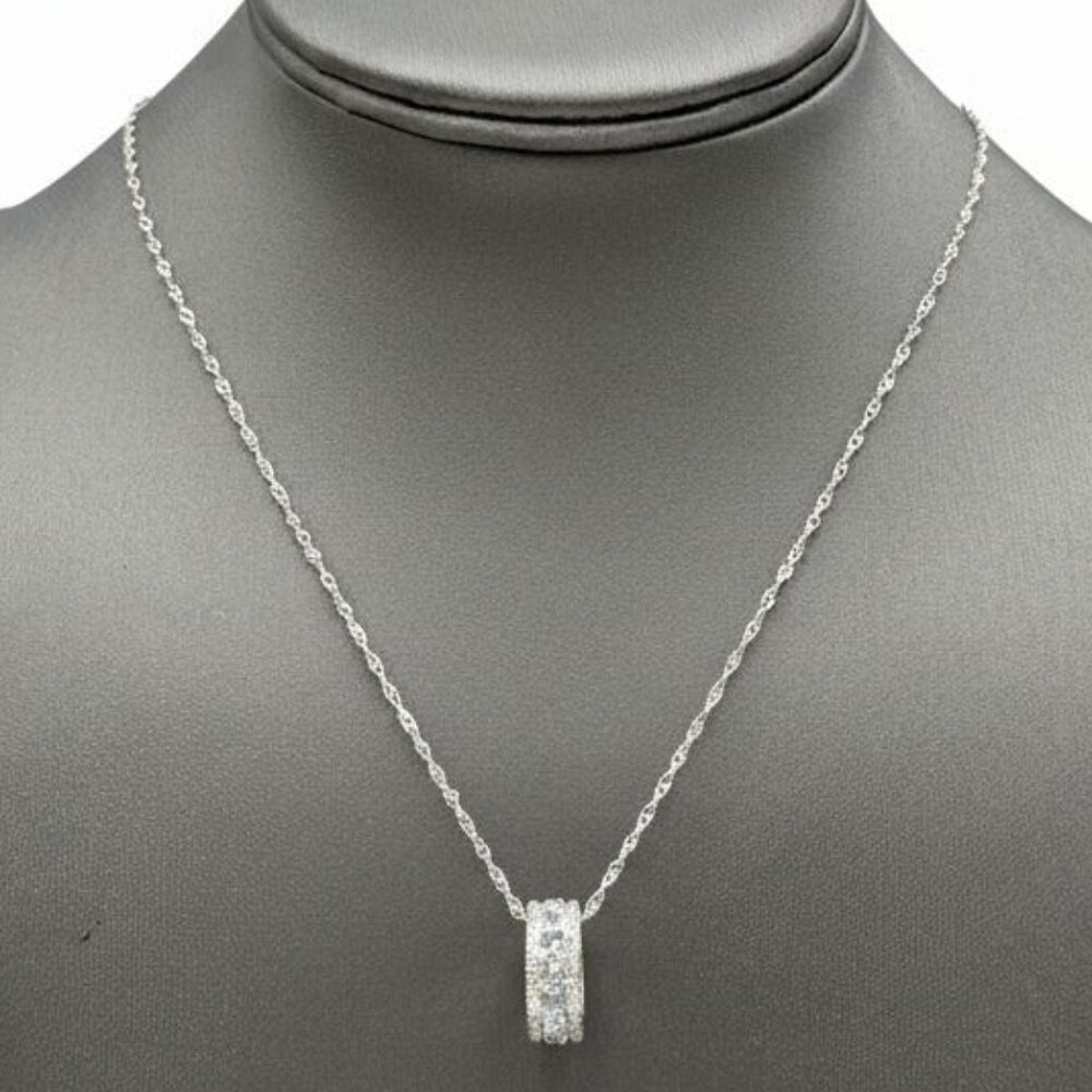 Colleen Lopez Sterling Silver Rolling Blue Topaz December Birthstone Pendant Nec
